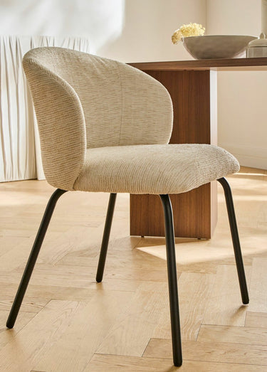 VESPER Chaises tissu chiné, pieds métal Beige