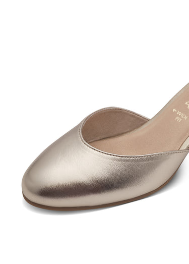 Escarpins salomés cuir avec bout amande Dore