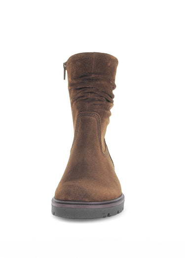 Boots casual en cuir plissé aspect daim Whisky