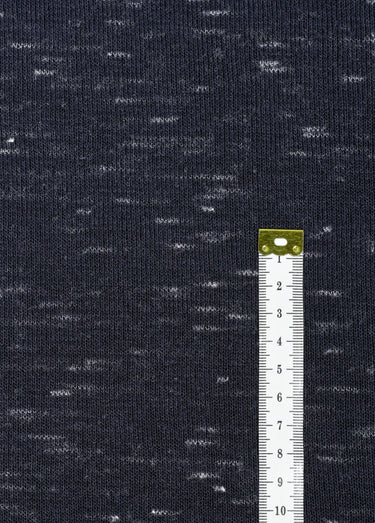 Coupon tissu habillement jersey moucheté Imprime Marine