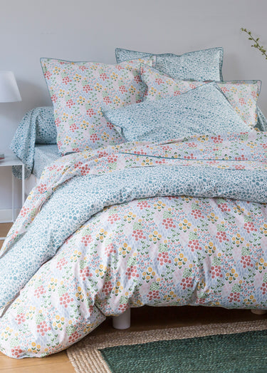 Housse de couette percale coton PRAIRIE Celadon