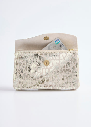 Petit portefeuille cuir motif léopard Dore