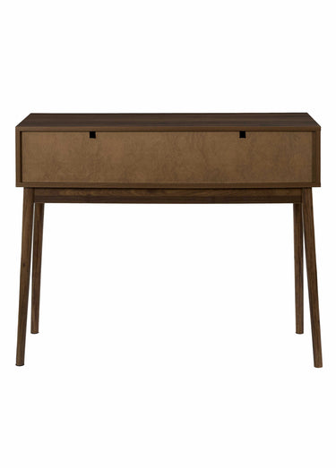 Console en bois foncé rainuré Marron