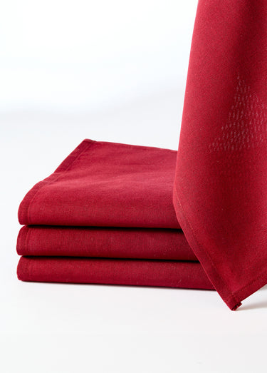 Serviettes de table en pur coton Bourgogne Lot4