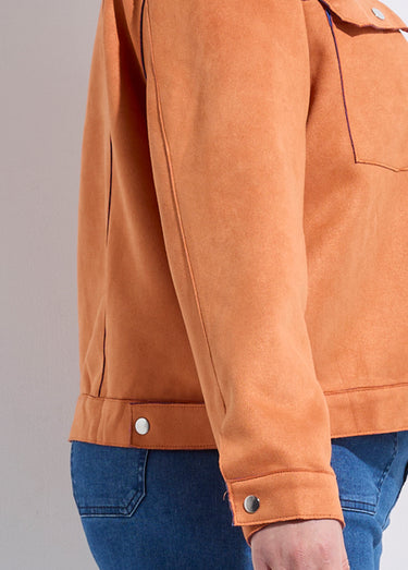 Veste en suédine détails contrastants Orange Vif