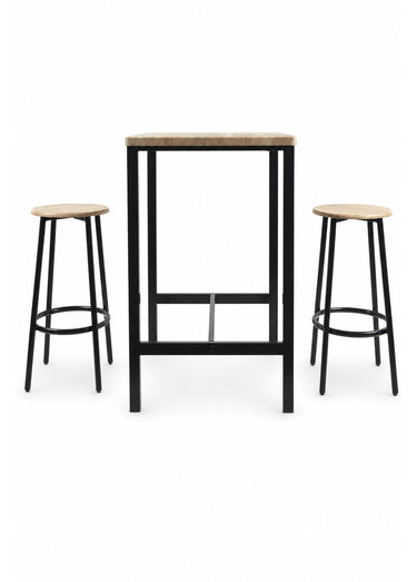 Table mange debout + 2 Tabourets hauts LOKA Marron/Noir