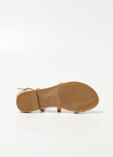 Sandales multi matières à brides Camel