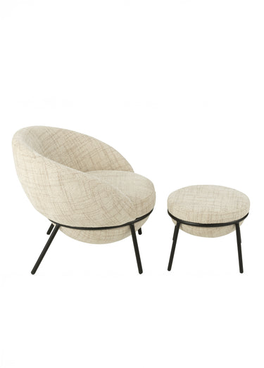 Fauteuil repos tissu + repose pieds 1B Beige