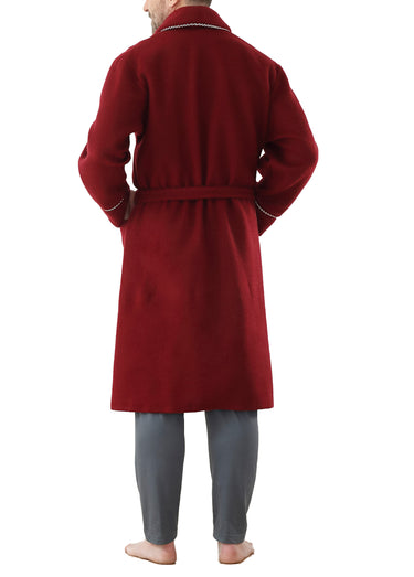 Peignoir chaud croisé maille Courtelle® Bordeaux
