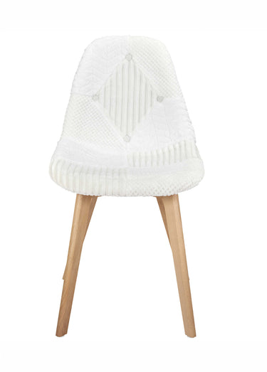 Set 4 Chaises assise patchwork clair Blanc patchwork
