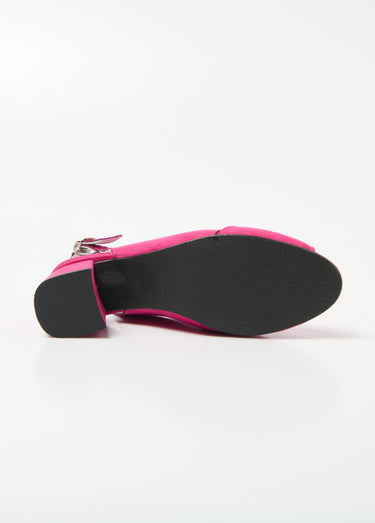 Sandales à talon brides croisées largeur confort Fuchsia