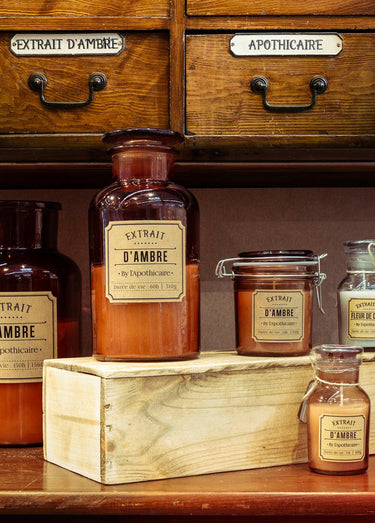 Bougie parfumée bocal verre teinté Marron