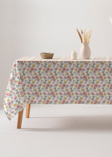 Nappe anti taches motif fleuri Imprime/Rose