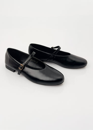 Ballerines style babies, simili cuir Noir