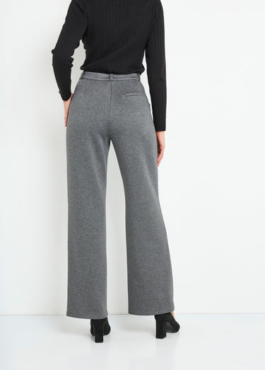 Pantalon structuré de ville maille milano unie Gris Anthracite