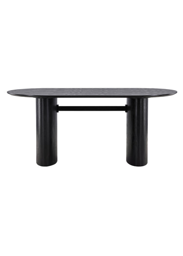 Table à manger ovale bois, pieds ovales Noir