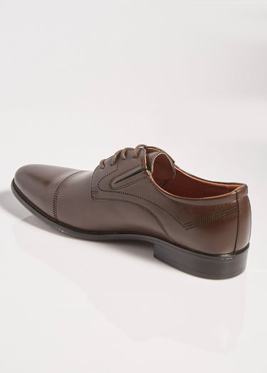 Derbys chic à bout droit, intérieur cuir Marron