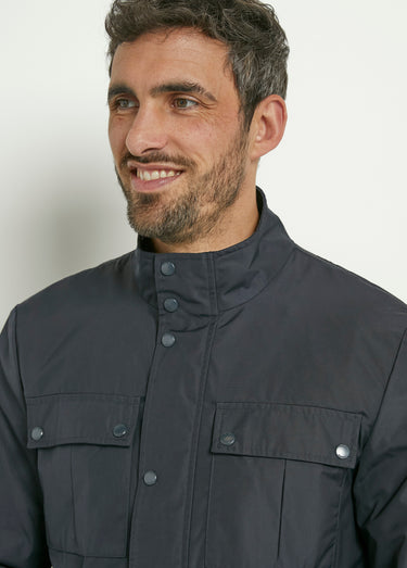 Veste col montant poches plaquées Marine