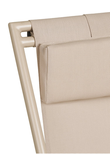 Chaise transat pliante avec repose-tête Taupe