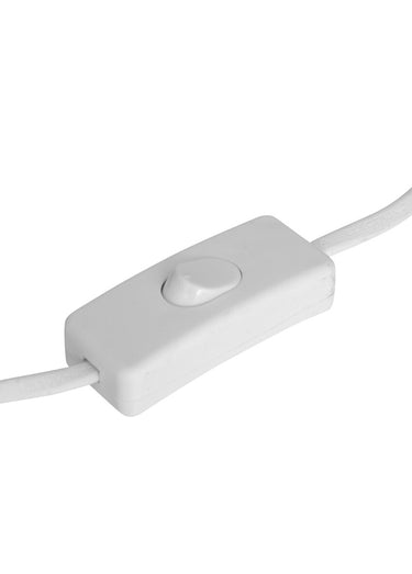 Lampe pied céramique et abat jour lin Blanc