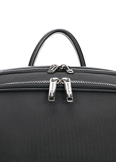 Sac à dos en toile élégant zippé homme Noir