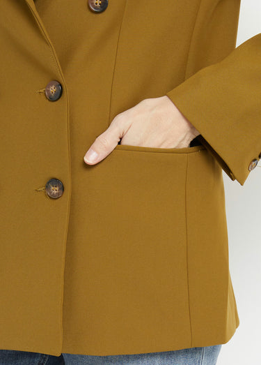Veste blazer longue, double boutonnage Vert Olive