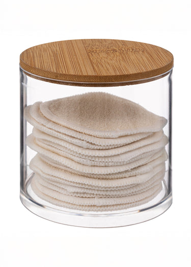14 disques réutilisables + boite bambou Transparent / Bambou
