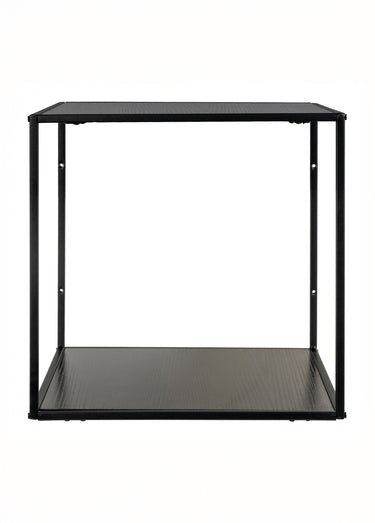 Étagère murale carrée acier, à fixer Noir