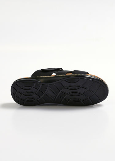 Mules anatomiques confortables à scratch Noir