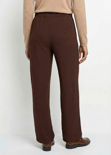 Pantalon large fluide en crêpe Chocolat