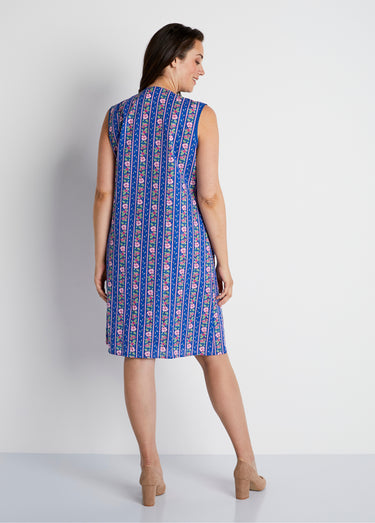 Tablier court sans manches boutonné Bleu