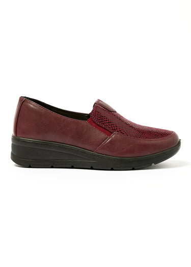 Derbies style loafers semelle compensée Bordeaux