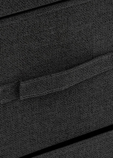 Petit meuble avec 3 tiroirs tissu Noir gris bois
