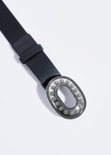 Ceinture large élastiquée boucle métal Noir