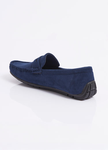 Mocassins suédine, semelle antidérapante Bleu