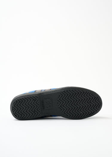 Chaussons grande largeur fourrés laine mixtes Ecossais Marine