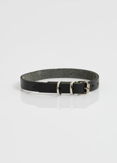 Collier cuir et boucle métal, pour chien Noir