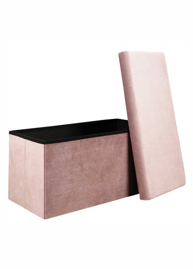 Banc coffre en velours cotelé GIULIA Rose