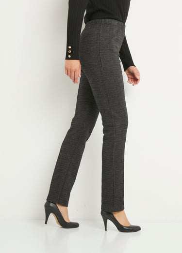 Legging taille élastiquée jersey extensible Carreaux Gris