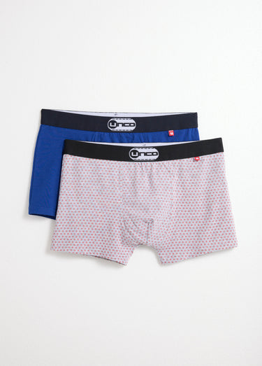 Boxers assortis uni et petits motifs Gris