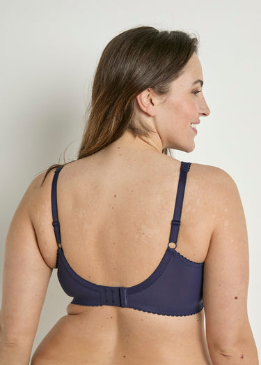 Soutien-gorge sans armatures couvrant dentelle Bleu
