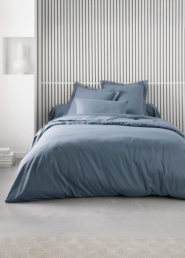 Housse de couette coton uni Denim