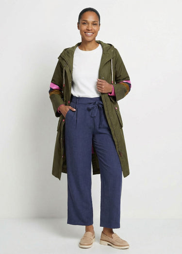 Pantalon large fluide semi élastiqué Marine