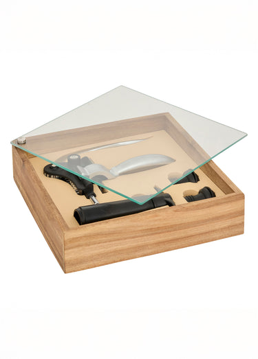Coffret tire bouchon sommelier 4 pièces Bois