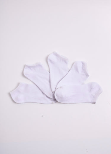 Socquettes basses, uni clair Blanc