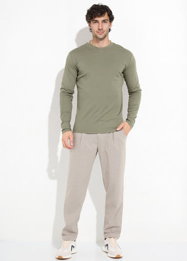 T-shirt à manches longues avec stretch Kaki