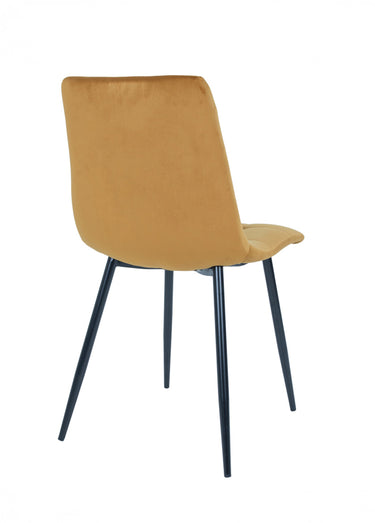 Chaise velours avec assise matelassée 1J Jaune Moutarde