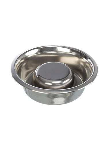Bar 2 gamelles acier + support réglable Noir/Inox