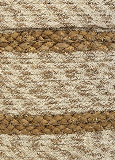 Set de 4 paniers rayures tressées Marron