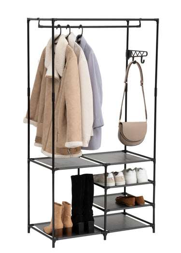 Portant à vêtements 4 niveaux en métal Noir